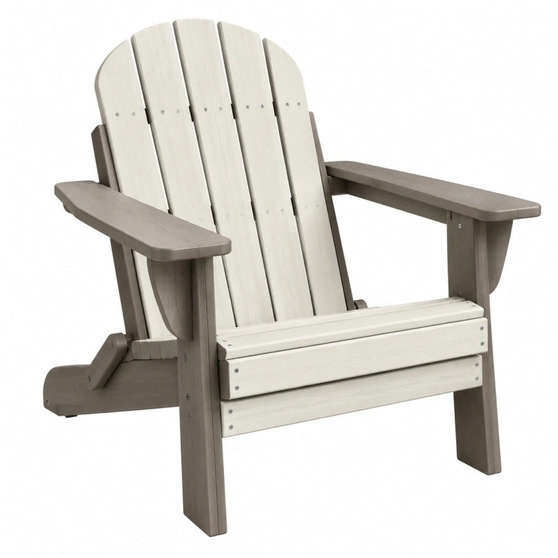 Adirondack Gartenstuhl 80 x 83 x 98 cm Kunststoff Beige Grau mit Armlehnen