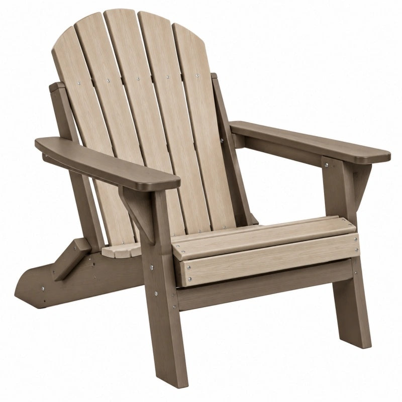 Adirondack Gartenstuhl 83 x 78 x 98 cm Kunststoff Beige Braun mit Armlehnen