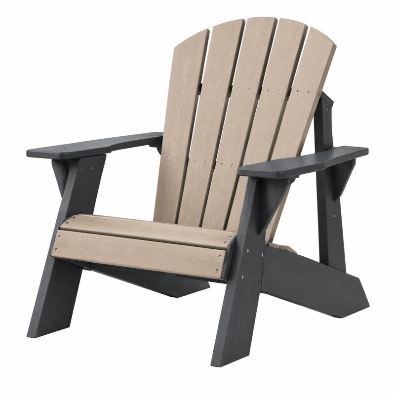 Adirondack Gartenstuhl 83 x 75 x 96 cm aus Kunststoff Beige Anthrazit mit Armlehnen