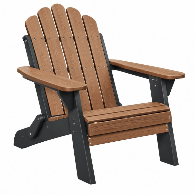 Adirondack Gartenstuhl 83 x 78 x 96 cm braun anthrazit Holzoptik mit breiten Armlehnen