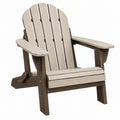 Gartenstuhl 83 x 79 x 95 cm aus Kunststoff Beige Braun mit Armlehnen im Adirondack-Stil