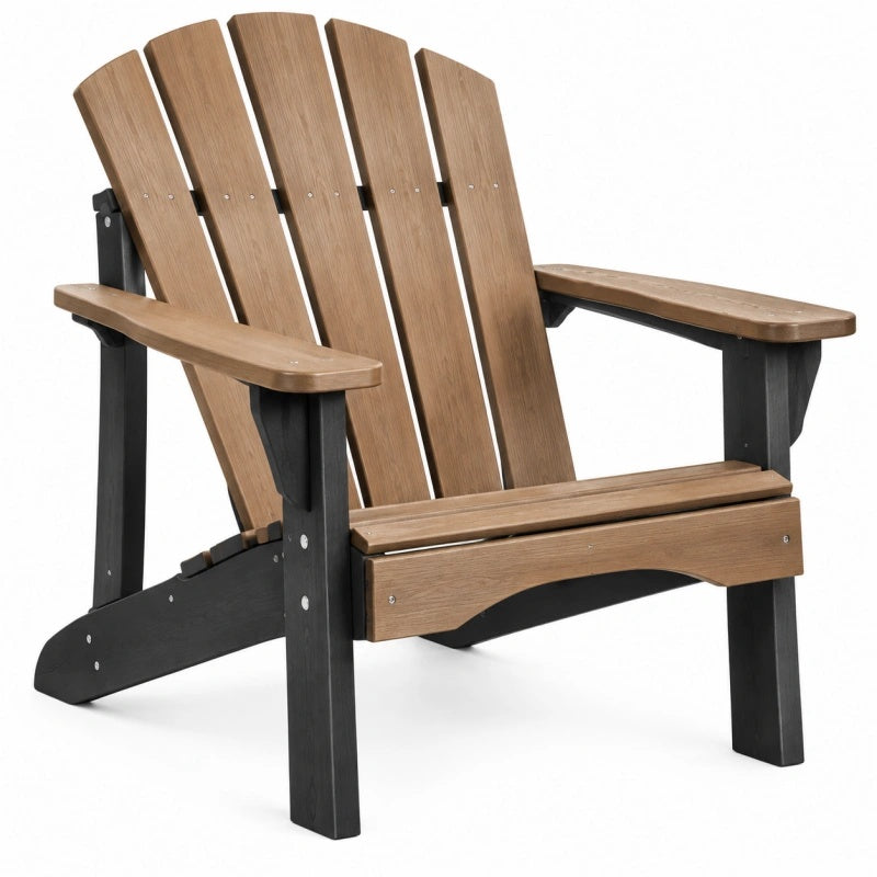 Adirondack Gartenstuhl 86 x 78 x 95 cm Holz Braun Schwarz - hoher Rücken mit Armlehnen