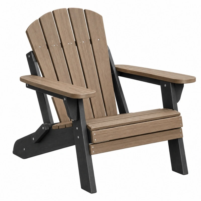 Adirondack Gartenstuhl 83 x 80 x 95 cm Kunststoff Braun Schwarz mit Armlehnen