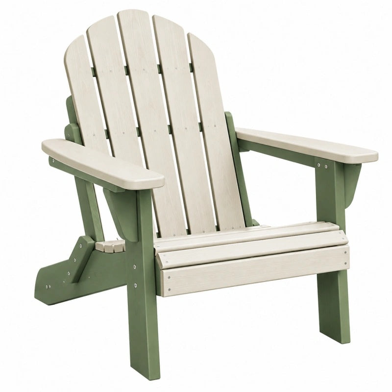 Adirondack Gartenstuhl 83 x 80 x 98 cm aus Kunststoff Beige Grün wetterfest