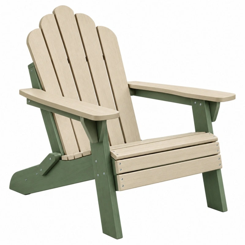 Adirondack Gartenstuhl 83 x 79 x 93 cm Kunststoff Beige Grün mit Armlehnen
